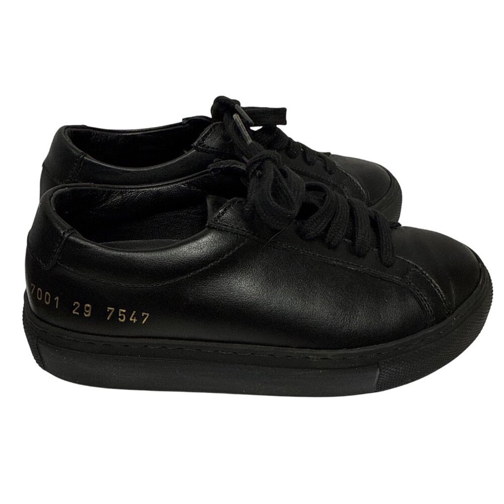 Common Projects Toddlers Sneakers Original Achilles Low Top Black Leather EU 29